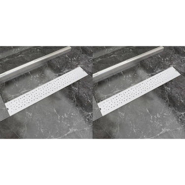 Lineare Duschrinnen 2 Stk. Blasen 730 x 140 mm Edelstahl